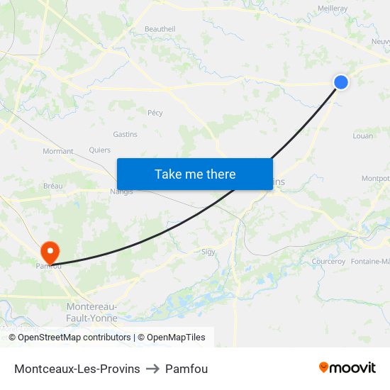 Montceaux-Les-Provins to Pamfou map