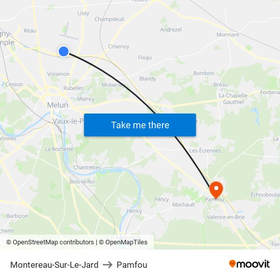 Montereau-Sur-Le-Jard to Pamfou map