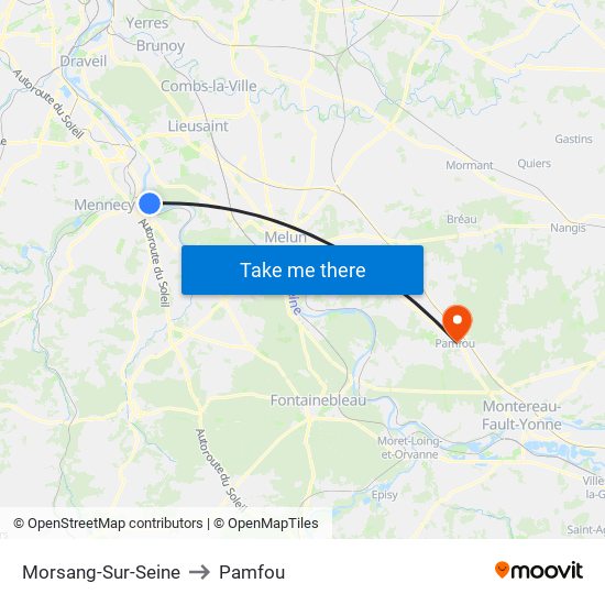 Morsang-Sur-Seine to Pamfou map