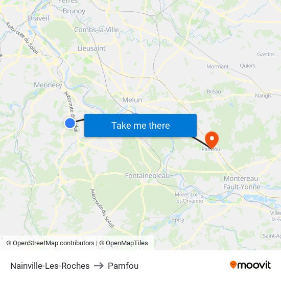 Nainville-Les-Roches to Pamfou map