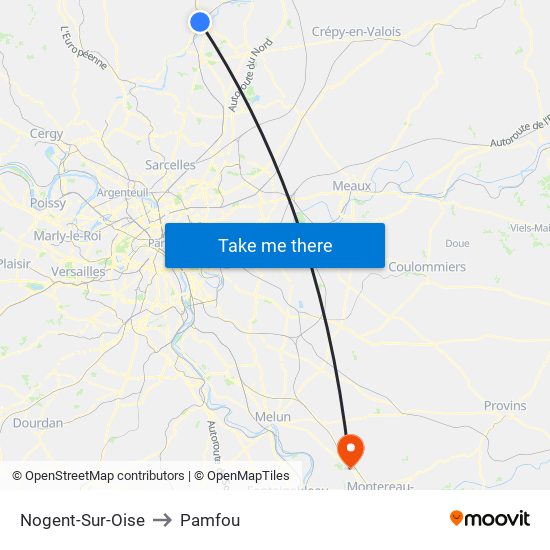 Nogent-Sur-Oise to Pamfou map