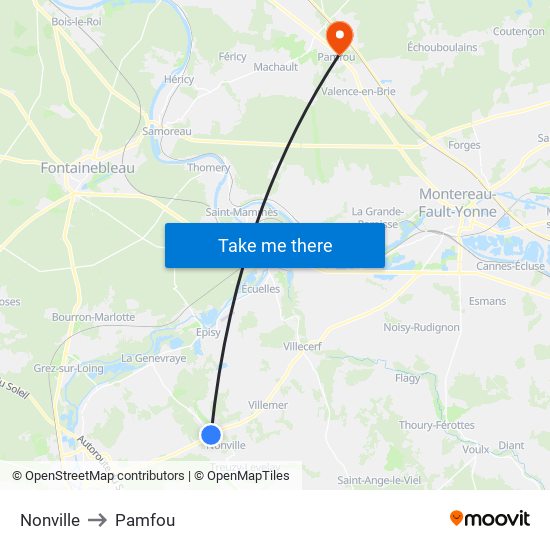 Nonville to Pamfou map
