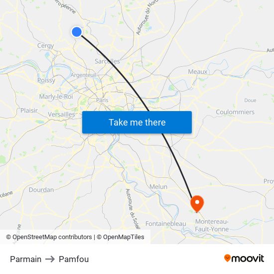 Parmain to Pamfou map