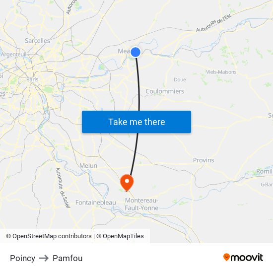 Poincy to Pamfou map