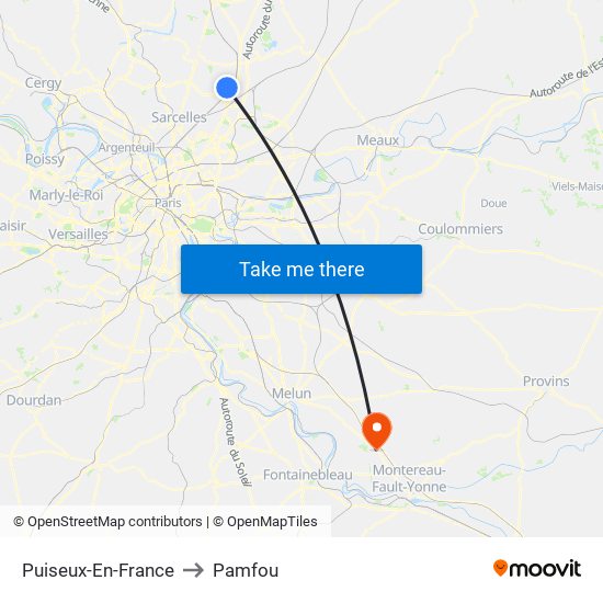 Puiseux-En-France to Pamfou map