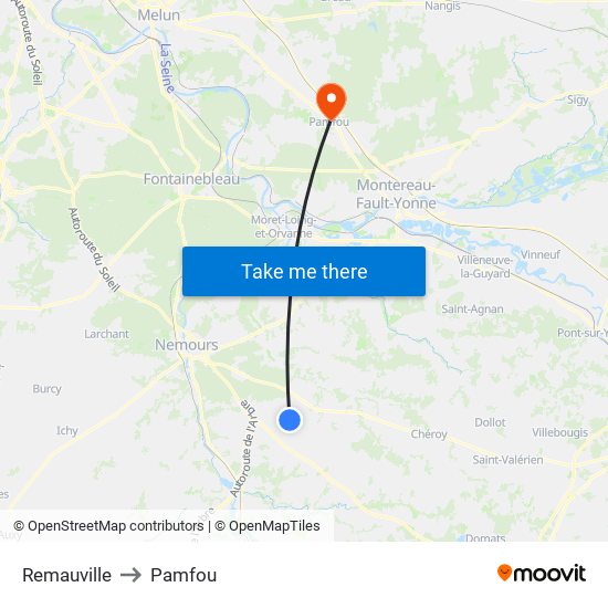 Remauville to Pamfou map