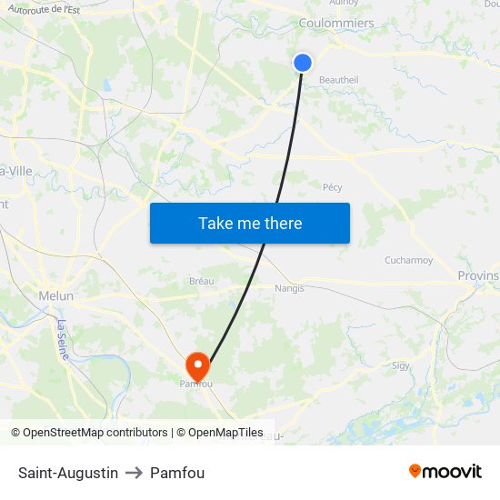Saint-Augustin to Pamfou map