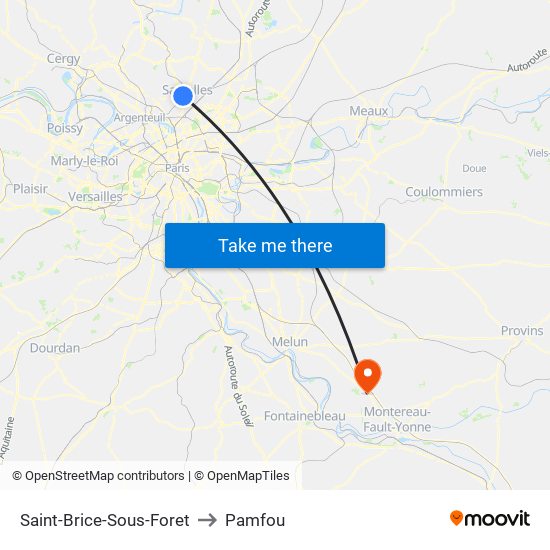 Saint-Brice-Sous-Foret to Pamfou map