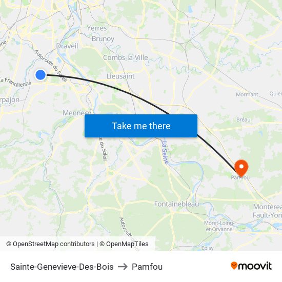 Sainte-Genevieve-Des-Bois to Pamfou map
