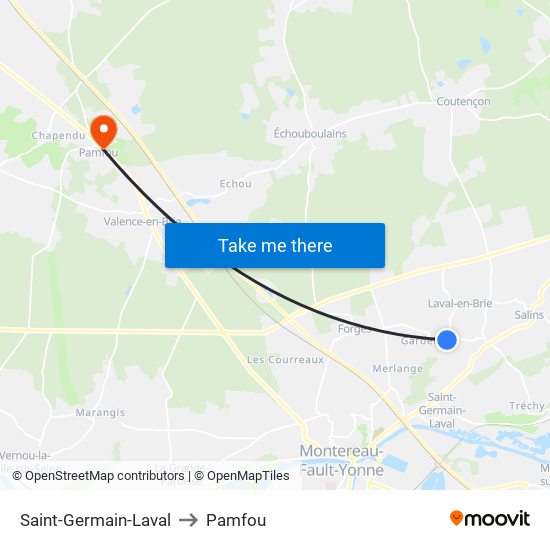 Saint-Germain-Laval to Pamfou map