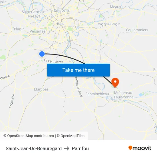 Saint-Jean-De-Beauregard to Pamfou map