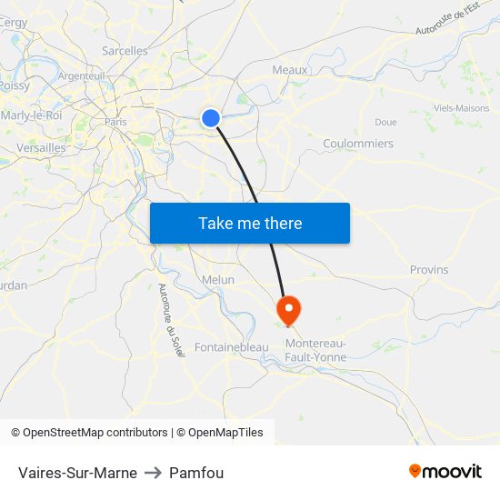Vaires-Sur-Marne to Pamfou map
