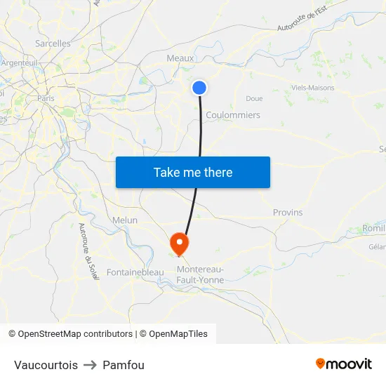 Vaucourtois to Pamfou map