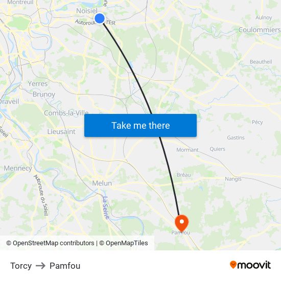 Torcy to Pamfou map