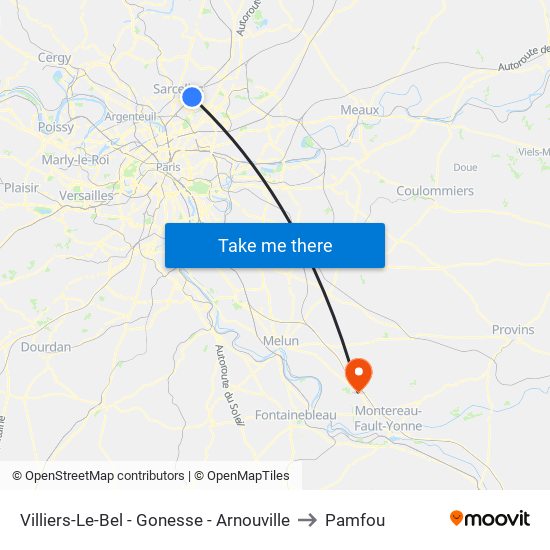 Villiers-Le-Bel - Gonesse - Arnouville to Pamfou map