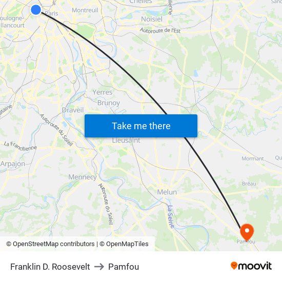 Franklin D. Roosevelt to Pamfou map