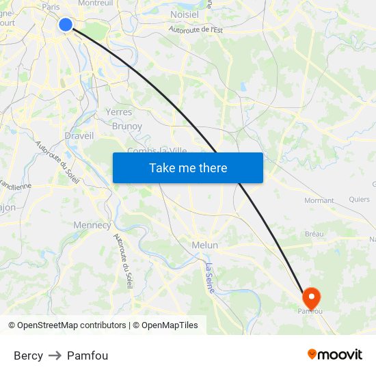 Bercy to Pamfou map