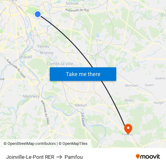 Joinville-Le-Pont RER to Pamfou map