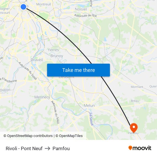 Rivoli - Pont Neuf to Pamfou map