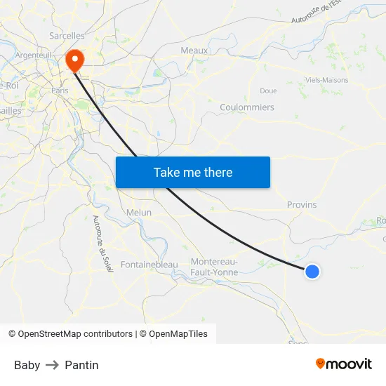 Baby to Pantin map