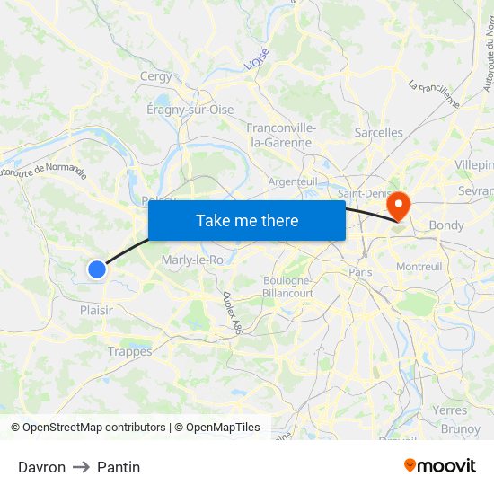 Davron to Pantin map