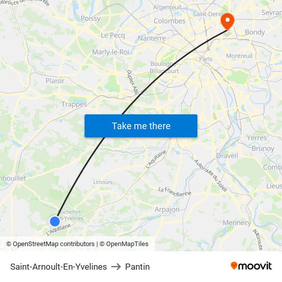 Saint-Arnoult-En-Yvelines to Pantin map