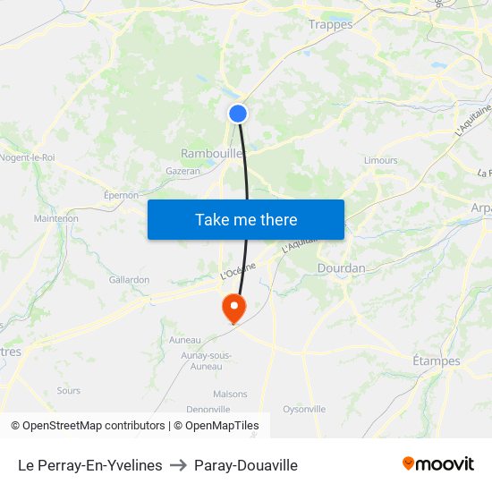 Le Perray-En-Yvelines to Paray-Douaville map