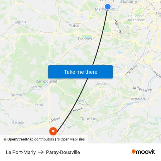 Le Port-Marly to Paray-Douaville map