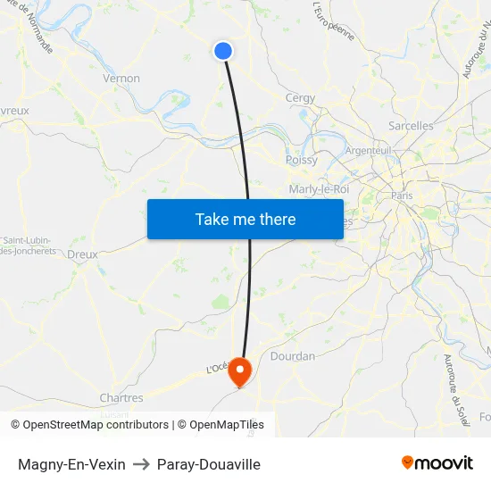 Magny-En-Vexin to Paray-Douaville map