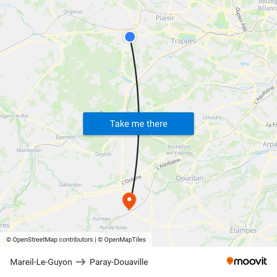 Mareil-Le-Guyon to Paray-Douaville map