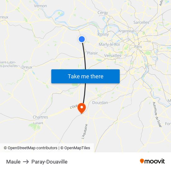 Maule to Paray-Douaville map