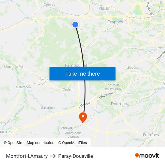 Montfort-L'Amaury to Paray-Douaville map