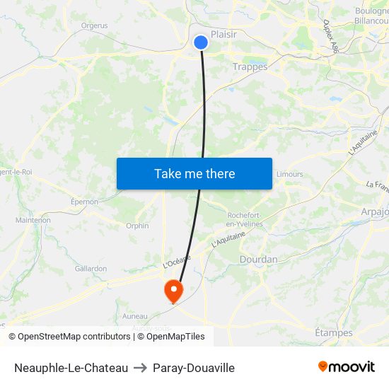 Neauphle-Le-Chateau to Paray-Douaville map