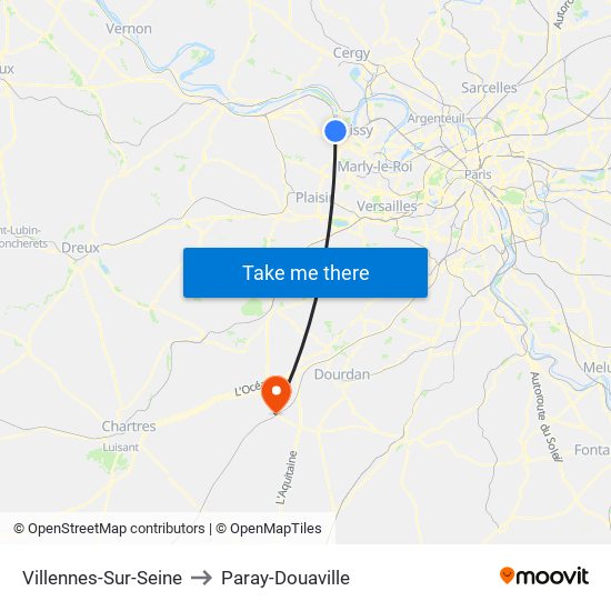 Villennes-Sur-Seine to Paray-Douaville map