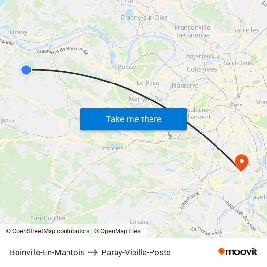 Boinville-En-Mantois to Paray-Vieille-Poste map
