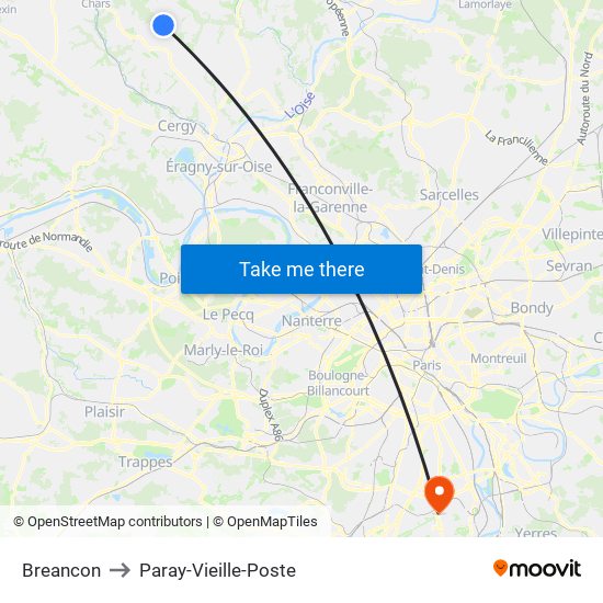 Breancon to Paray-Vieille-Poste map