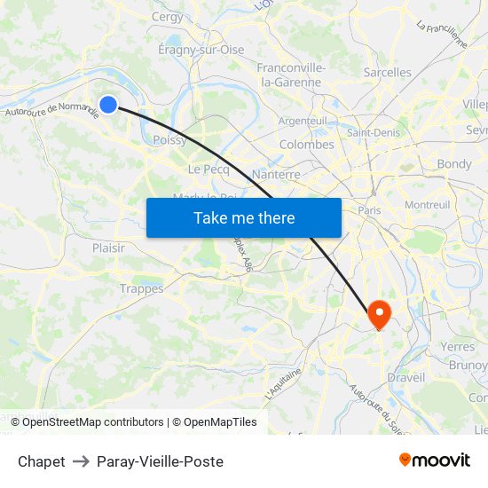 Chapet to Paray-Vieille-Poste map