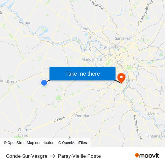 Conde-Sur-Vesgre to Paray-Vieille-Poste map