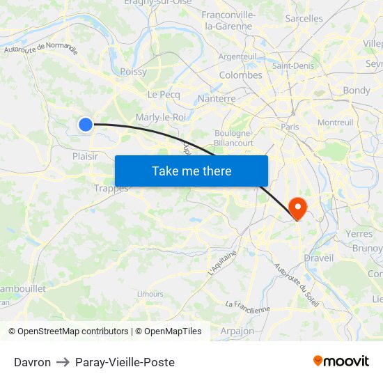 Davron to Paray-Vieille-Poste map