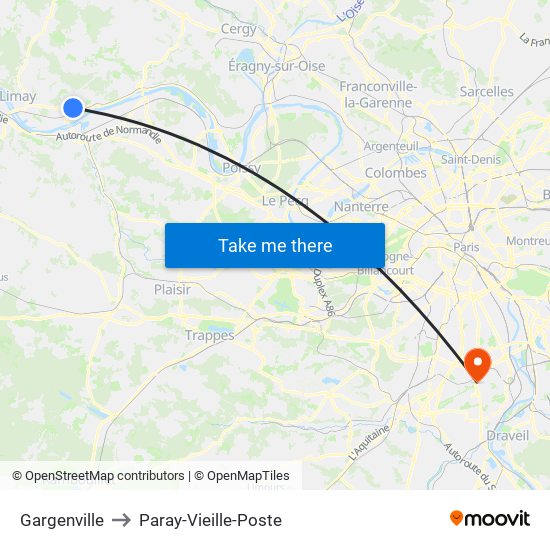 Gargenville to Paray-Vieille-Poste map