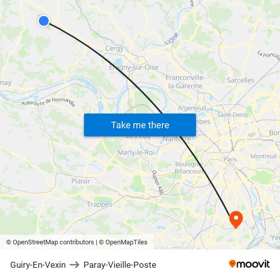 Guiry-En-Vexin to Paray-Vieille-Poste map