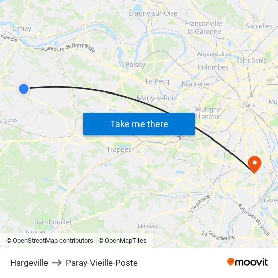 Hargeville to Paray-Vieille-Poste map