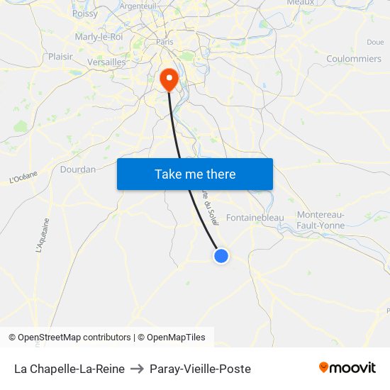 La Chapelle-La-Reine to Paray-Vieille-Poste map