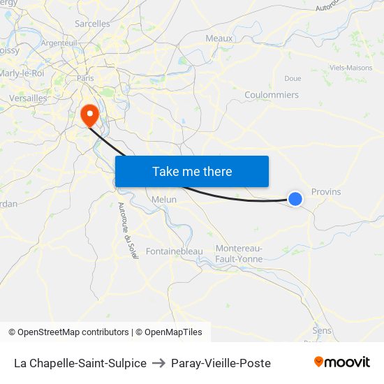 La Chapelle-Saint-Sulpice to Paray-Vieille-Poste map