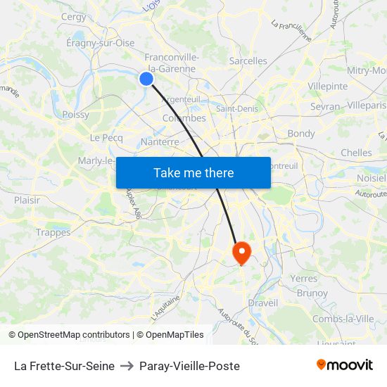 La Frette-Sur-Seine to Paray-Vieille-Poste map