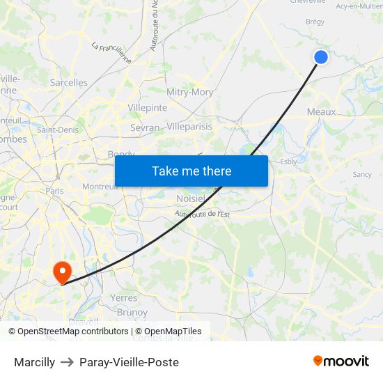 Marcilly to Paray-Vieille-Poste map