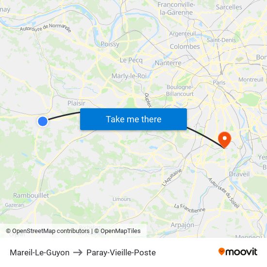 Mareil-Le-Guyon to Paray-Vieille-Poste map