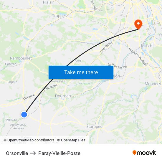 Orsonville to Paray-Vieille-Poste map