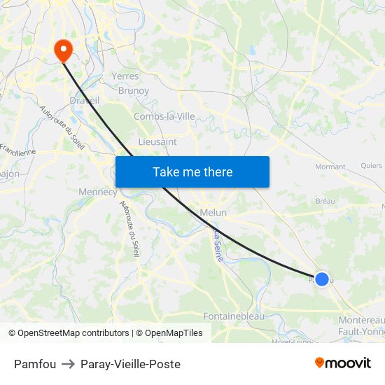 Pamfou to Paray-Vieille-Poste map