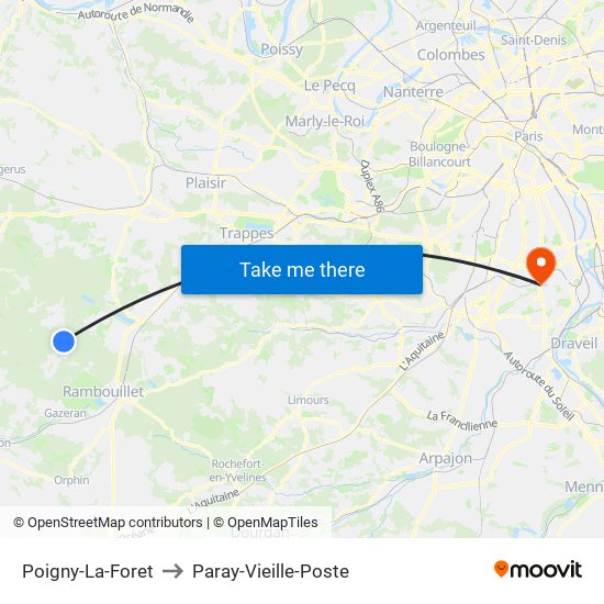 Poigny-La-Foret to Paray-Vieille-Poste map